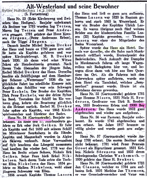 Aus: Sylter Rundschau